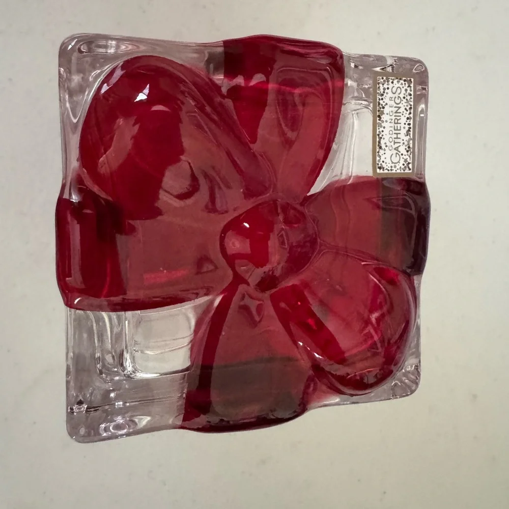 NWT Godingers “Gatherings” Shannon Crystal  Red Bow Trinket Box